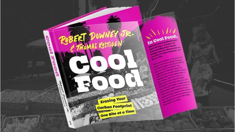 Robert Downey Jr. revealed the cover of his forthcoming book, Cool Food
